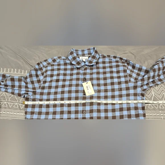 Peter Millar Plaid Crown Men's Delta Cotton Sport Shirt Size Large - Picture 6 of 7